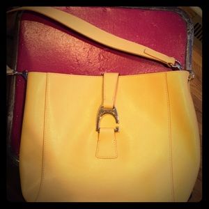 Yellow leather purse